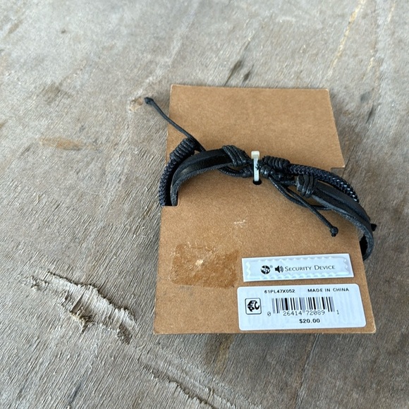 RA Rogue Accessories Braided‎ Leather/Cord 2-Piece Men’s Bracelet Set NWT - Picture 2 of 2